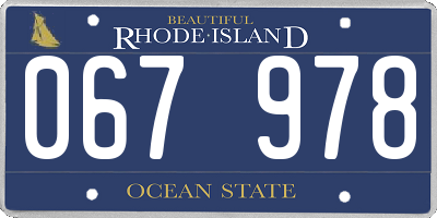 RI license plate 067978