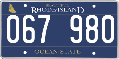 RI license plate 067980