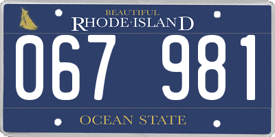 RI license plate 067981