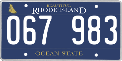 RI license plate 067983
