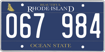 RI license plate 067984
