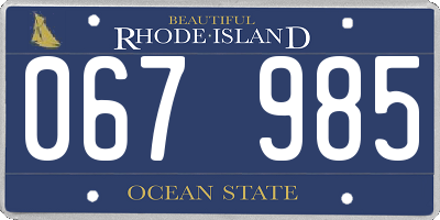 RI license plate 067985