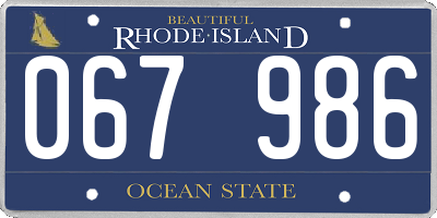 RI license plate 067986