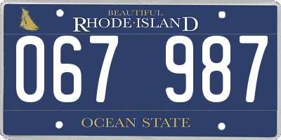 RI license plate 067987