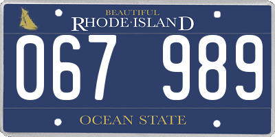 RI license plate 067989
