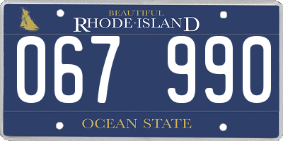 RI license plate 067990