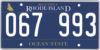 RI license plate 067993