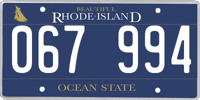 RI license plate 067994