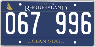 RI license plate 067996