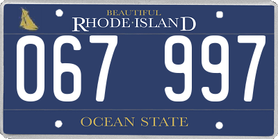 RI license plate 067997