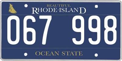 RI license plate 067998