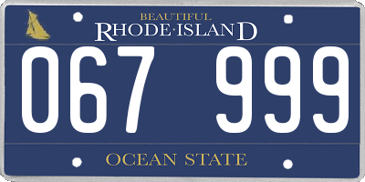 RI license plate 067999