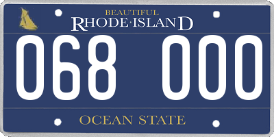 RI license plate 068000