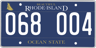 RI license plate 068004