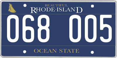 RI license plate 068005