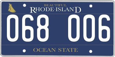 RI license plate 068006