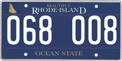 RI license plate 068008
