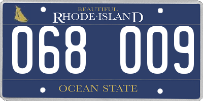 RI license plate 068009