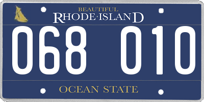 RI license plate 068010