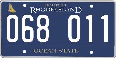 RI license plate 068011