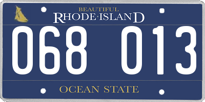 RI license plate 068013