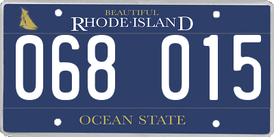 RI license plate 068015