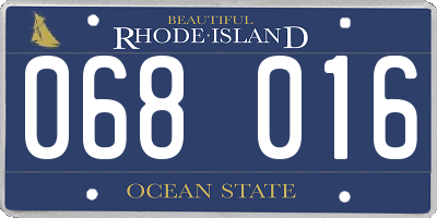 RI license plate 068016
