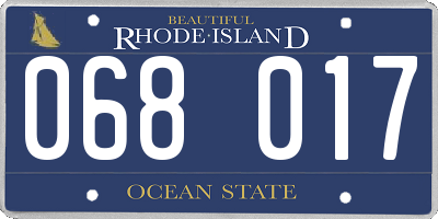 RI license plate 068017