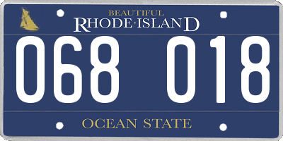 RI license plate 068018