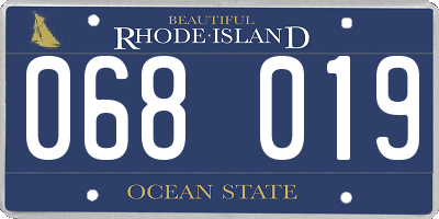 RI license plate 068019
