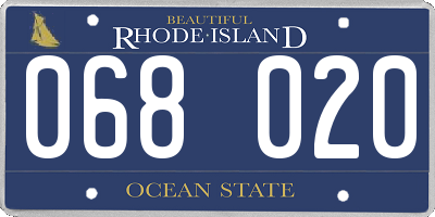 RI license plate 068020