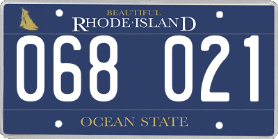 RI license plate 068021