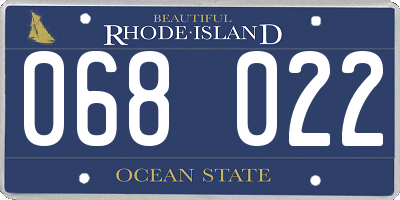 RI license plate 068022