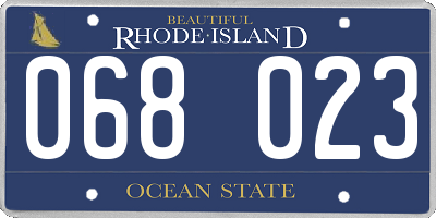RI license plate 068023