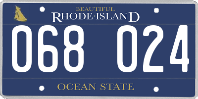 RI license plate 068024