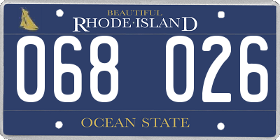 RI license plate 068026