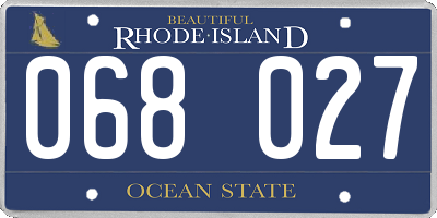 RI license plate 068027