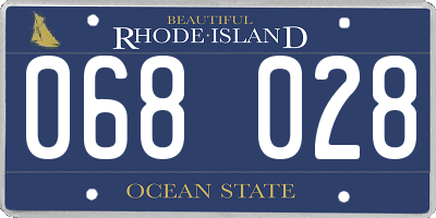 RI license plate 068028