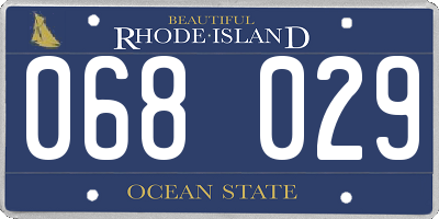 RI license plate 068029