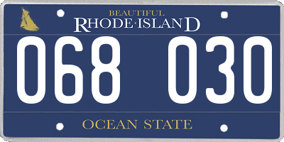 RI license plate 068030
