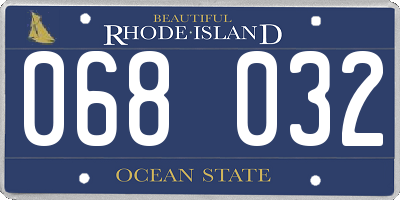 RI license plate 068032