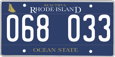 RI license plate 068033