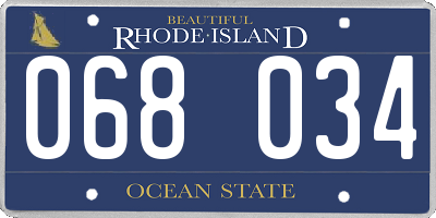 RI license plate 068034