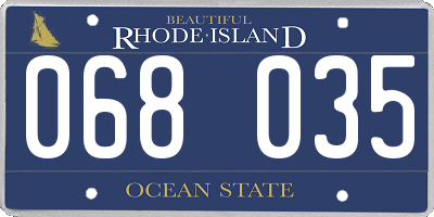 RI license plate 068035