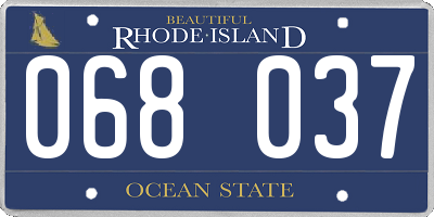 RI license plate 068037