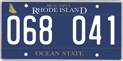 RI license plate 068041
