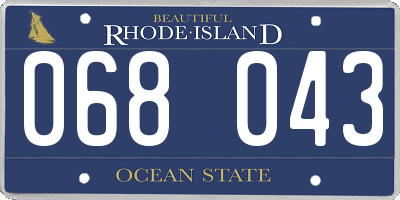 RI license plate 068043