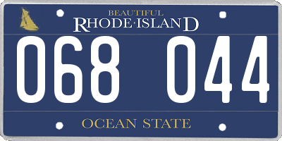 RI license plate 068044