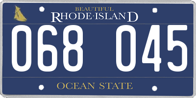 RI license plate 068045