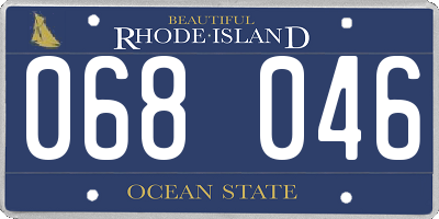 RI license plate 068046